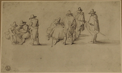 Two Groups of Men in Hats