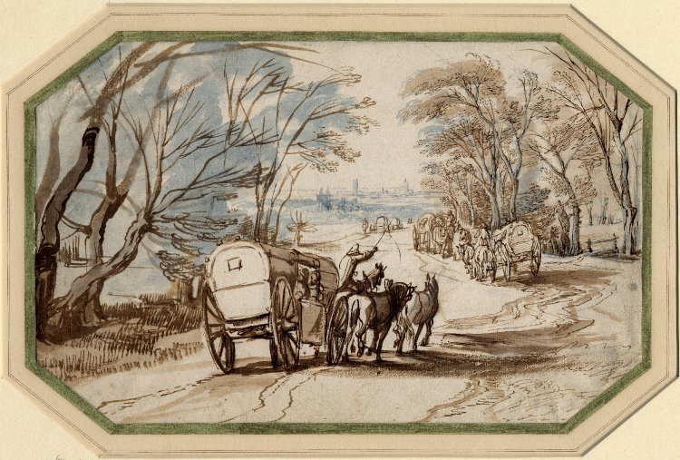 Landscape with Wagons on a Road