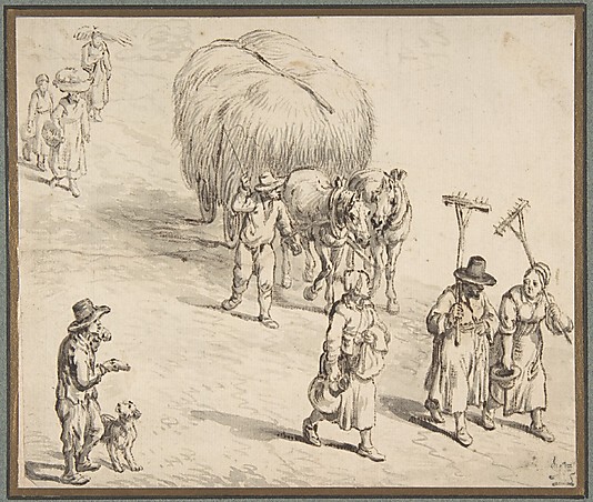 Peasants and Hay Wagon on a Country Road