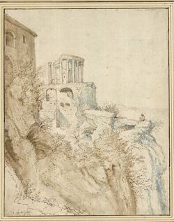 Cliff Landscape with Sibylline Temple at Tivoli